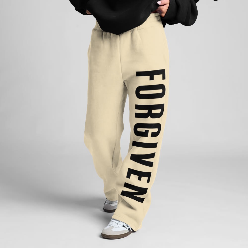 Forgiven Print Straight-leg Sweatpants - Apricot - 5XL - image 3