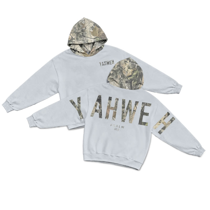 YAHWEH Psalm 32:1 Dead Leaves Camouflage Print Hoodie - Grey - US28-30(4XL) - image 5