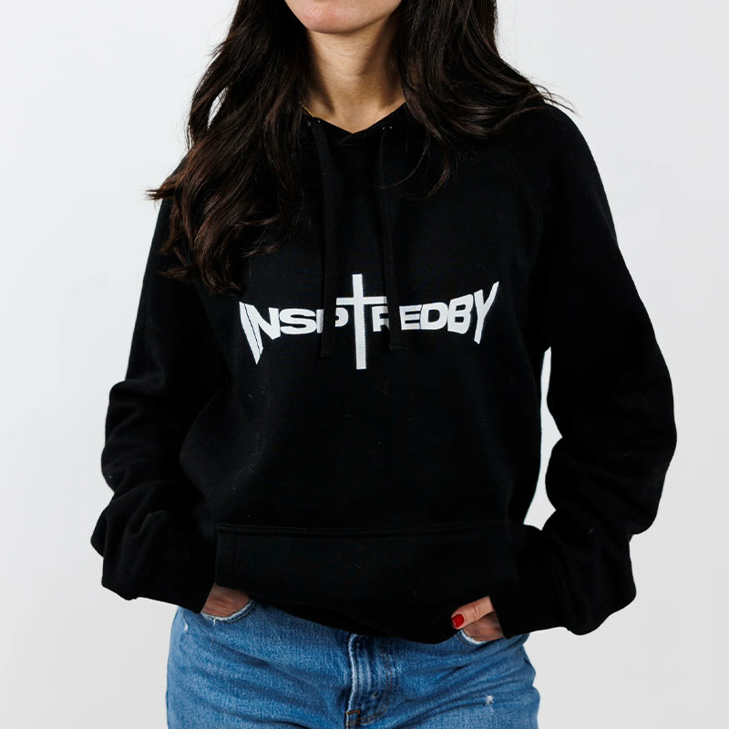 Unisex 100% Cotton Strength Cross Print Hoodie