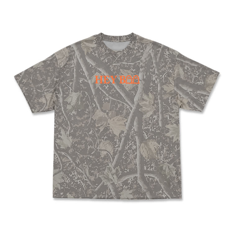 Street Camo Hey Boo Graphic T-Shirt - Olive Green - 3XL - image 5