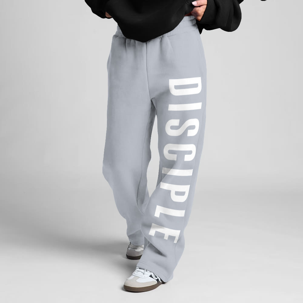 Disciple Print Straight-leg Sweatpants - Grey - 5XL - image 3
