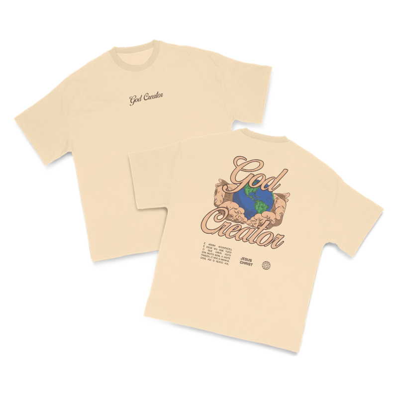 God Creator Print T-shirt - Apricot - US16-18(2XL) - image 11