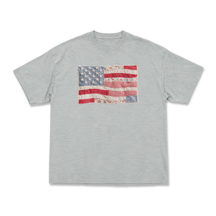 Vintage Flag Graphic Print T-Shirt - Grey - US16-18(2XL) - image 8