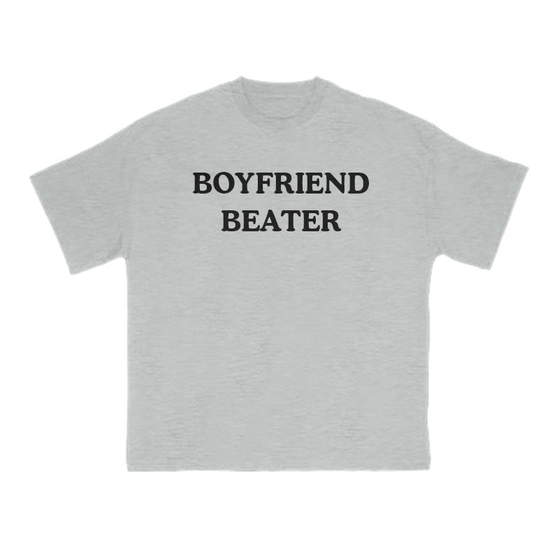 Boyfriend Beater Print T-shirt - Grey - US16-18(2XL) - image 3