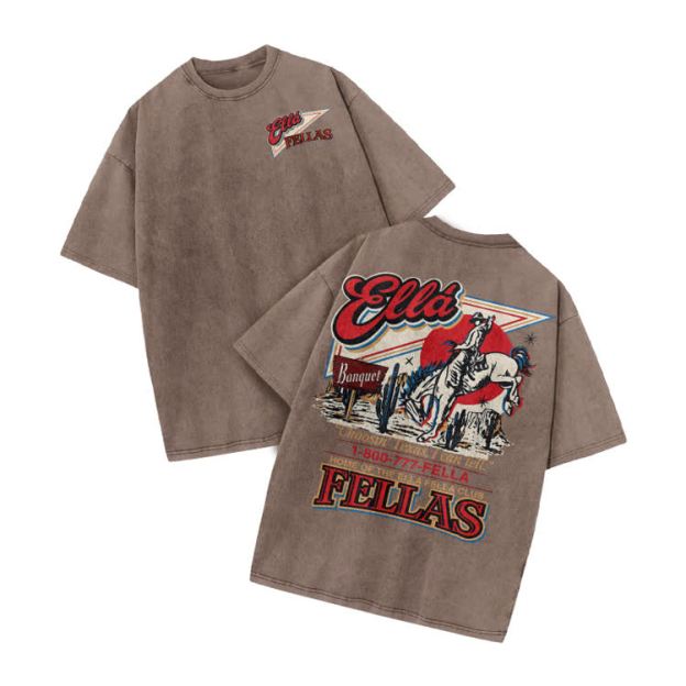 Vintage Western Rider Graphic Print Acid Washed T-shirt - Coffee - US20-22(3XL) - image 7