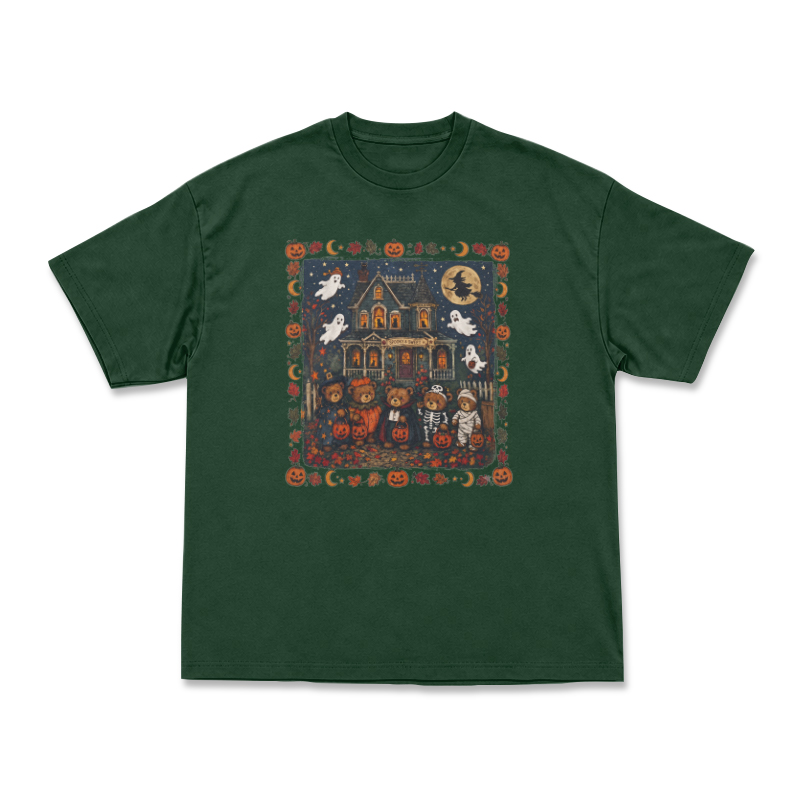 Halloween Haunted House Graphic T-Shirt - Green - US16-18(2XL) - image 15