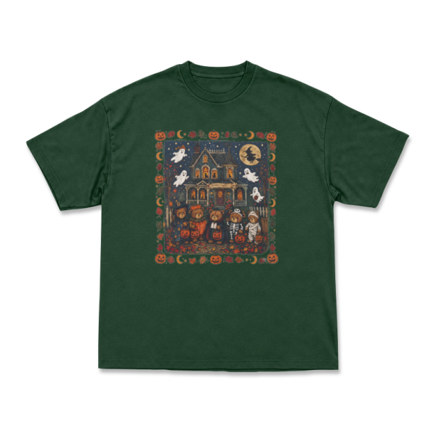 Halloween Haunted House Graphic T-Shirt - Green - US16-18(2XL) - image 15