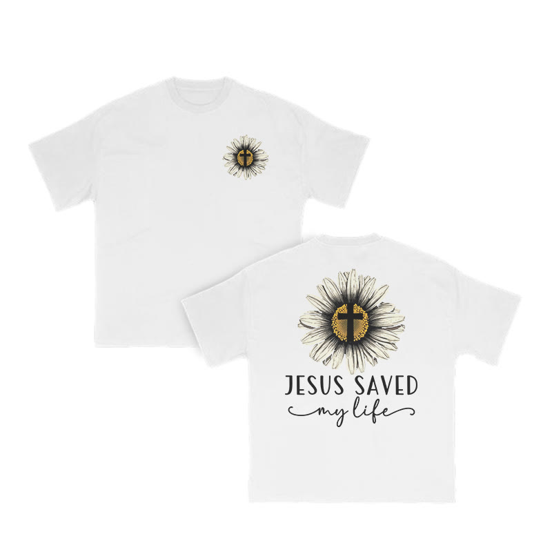 Unisex 100% Cotton Jesus Saved My Life Print T-shirt - White - US16-18(2XL) - image 3
