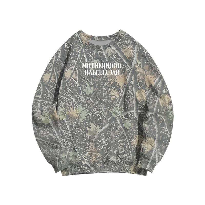 Vintage Camo MOTHERHOOD HALLELUJAH  Print Sweatshirt - Dark Olive Camo - 3XL - image 13