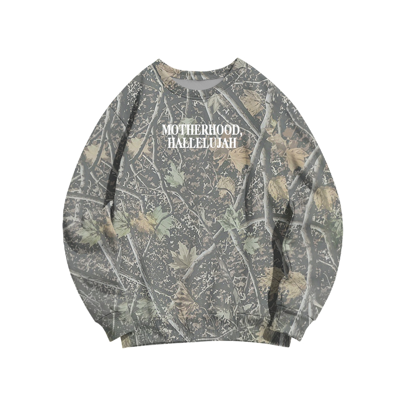 Vintage Camo MOTHERHOOD HALLELUJAH  Print Sweatshirt - Dark Olive Camo - 3XL - image 13