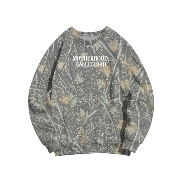Vintage Camo MOTHERHOOD HALLELUJAH  Print Sweatshirt - Dark Olive Camo - 3XL - image 13