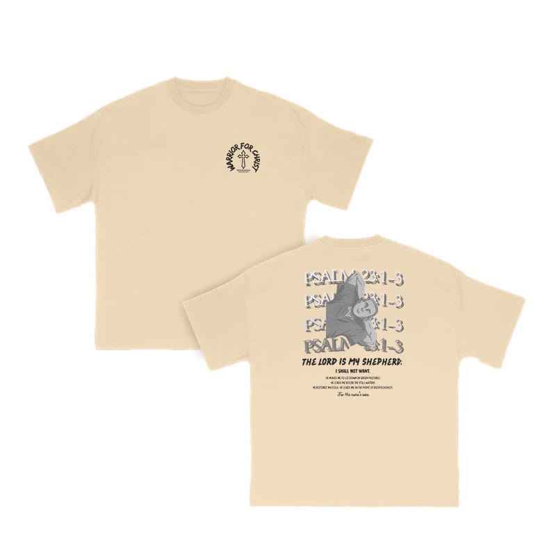 The Lord Is My Shepherd Psalm 23:1-3 Print T-shirt - Apricot - US16-18(2XL) - image 6