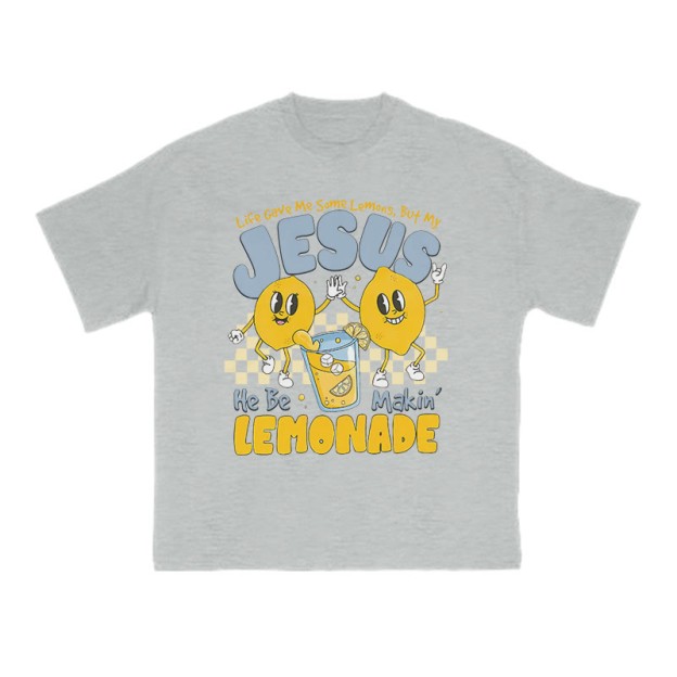 Unisex Life Gave Me Some Lemons Print T-shirt - Grey - US16-18(2XL) - image 4