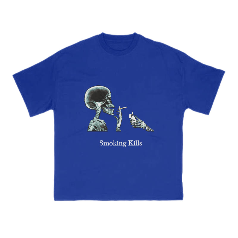 Smoking Kills Print T-shirt - Blue - US16-18(2XL) - image 12