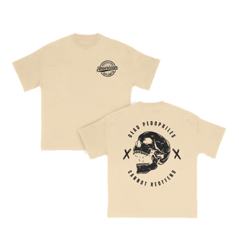 Dead Pedophiles Cannot Re-offend Streetwear Print T-shirt - Apricot - US16-18(2XL) - image 6