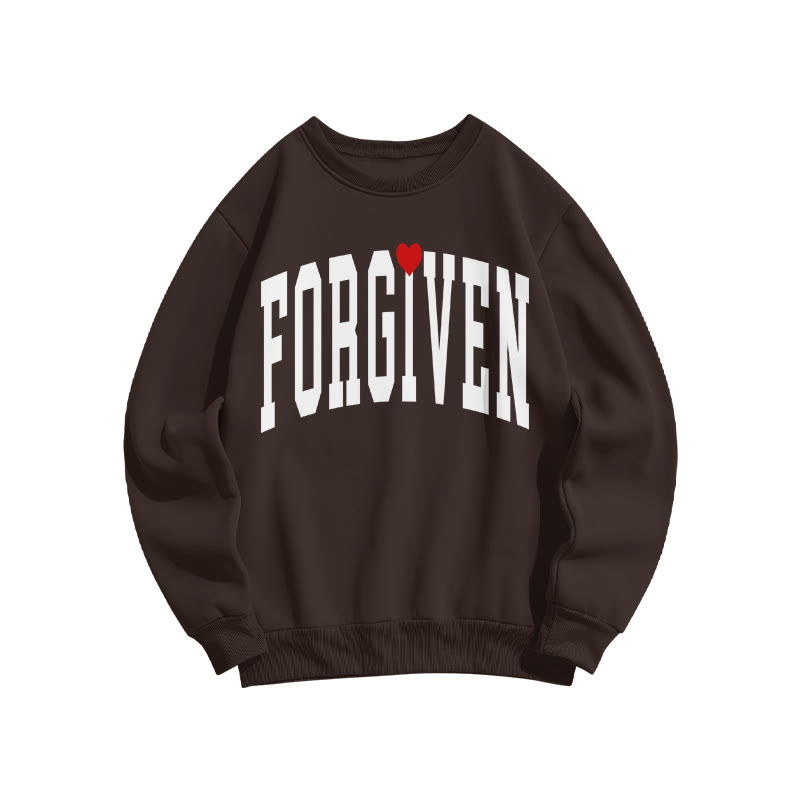 Forgiven Valentine's Day Print Sweatshirt - Coffee - US16-18(2XL) - image 6