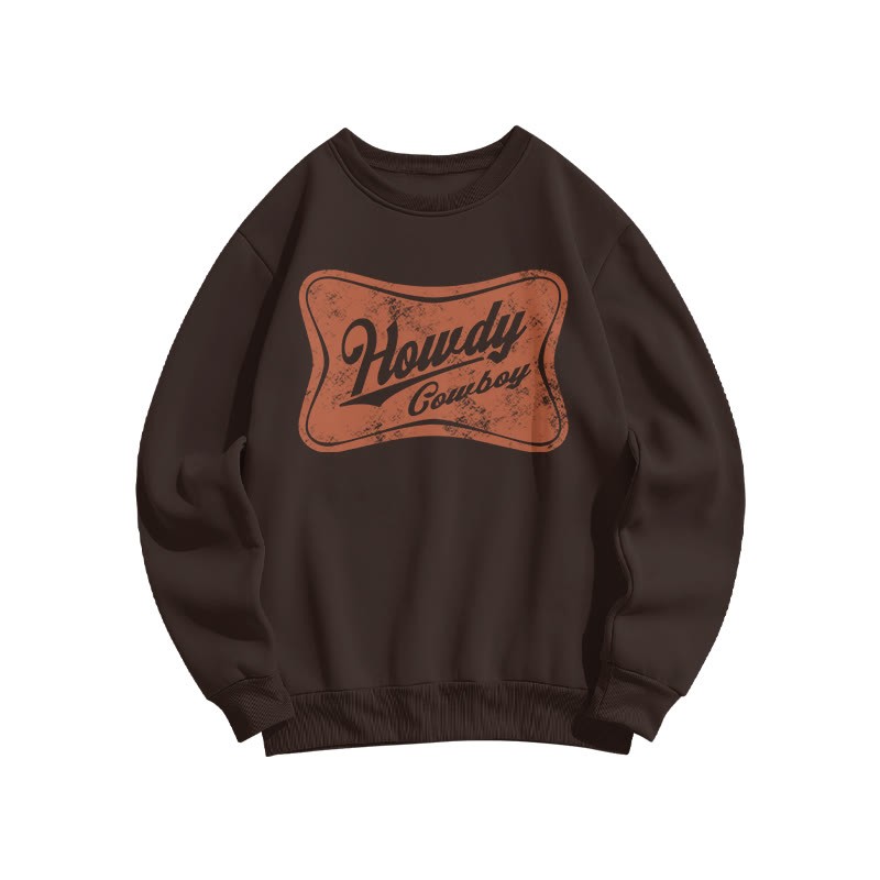 Howdy Cowboy Print Sweatshirt - Coffee - US16-18(2XL) - image 5