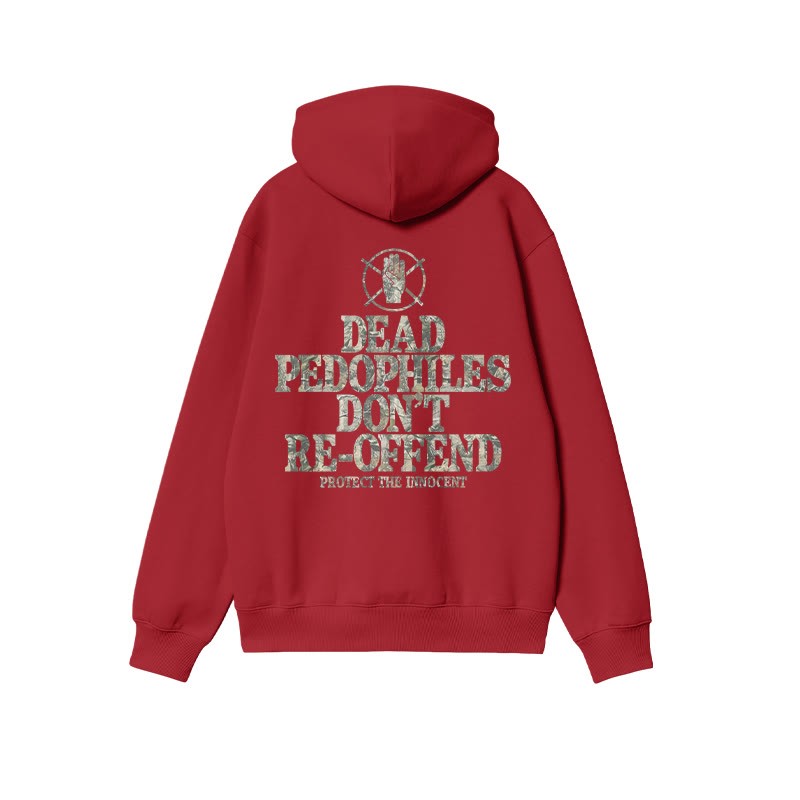 Dead Pedophiles Don't Re-offend Protect The Innocent Dead Leaves Camouflage Print Hoodie - Red - US16-18(2XL) - image 8