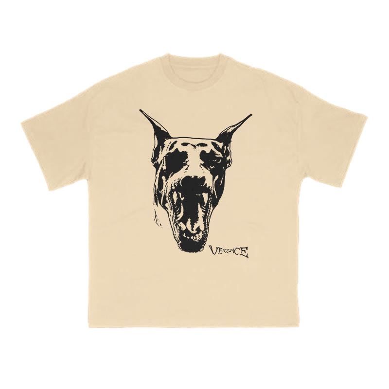 Roaring Doberman Print T-shirt - Apricot - US16-18(2XL) - image 5
