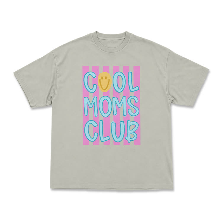 Cream Cool Moms Club Smile Graphic T-Shirt - Warm Grey - US16-18(2XL) - image 6