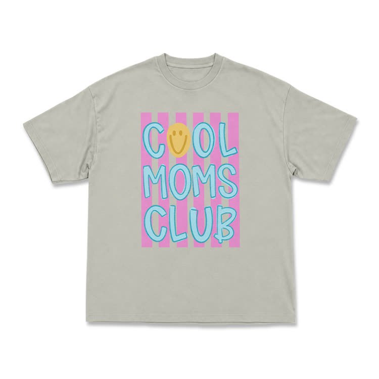 Cream Cool Moms Club Smile Graphic T-Shirt - Warm Grey - US16-18(2XL) - image 6
