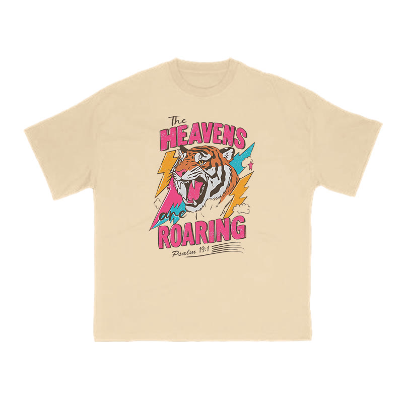Unisex 100% Cotton The Heavens Are Roaring Print T-shirt