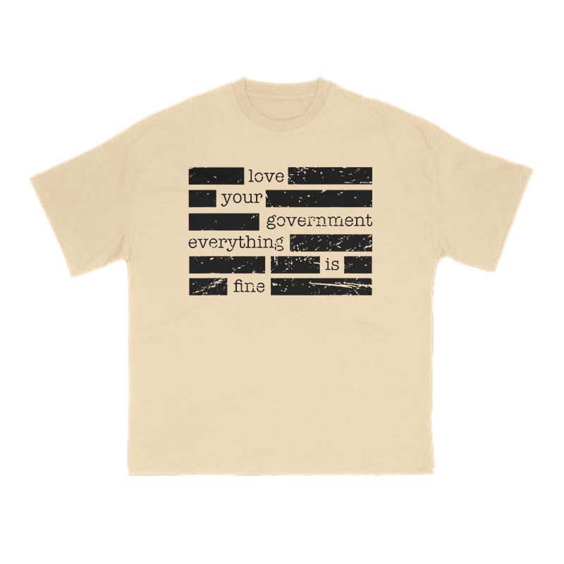 Love Your Government Everything Is Fine Print T-shirt - Apricot - US16-18(2XL) - image 5