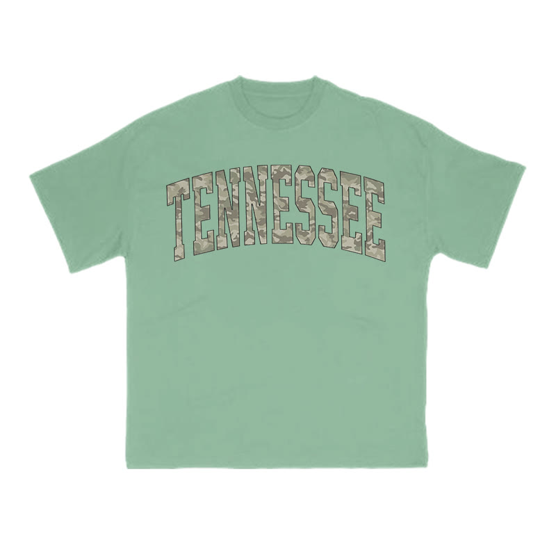 Unisex 100% Cotton Camo Tennessee Print T-shirt - Green - US16-18(2XL) - image 8