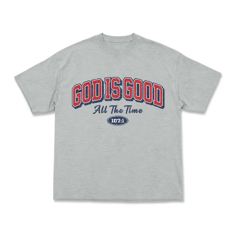 Classic Faith Letter God Is Good Graphic T-Shirt - Grey - US16-18(2XL) - image 3
