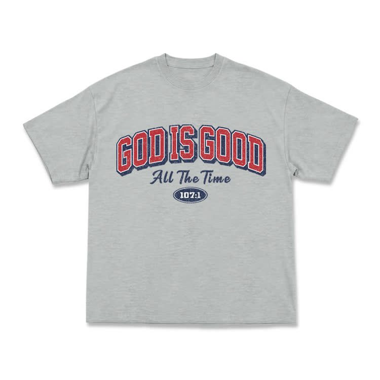 Classic Faith Letter God Is Good Graphic T-Shirt - Grey - US16-18(2XL) - image 3