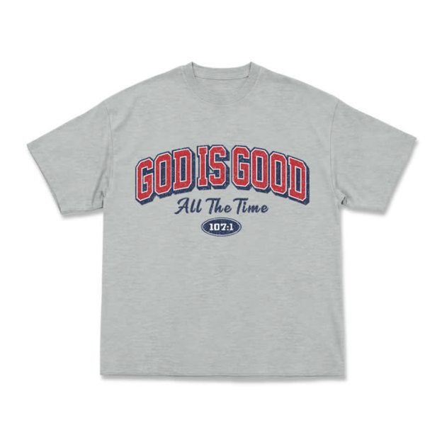 Classic Faith Letter God Is Good Graphic T-Shirt - Grey - US16-18(2XL) - image 3