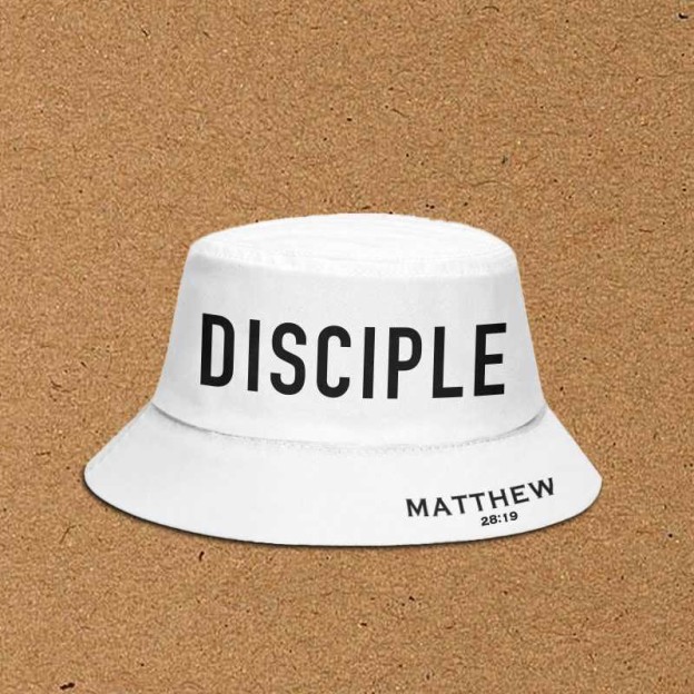 Disciple Matthew 28:19 Print Bucket Hat - White - XL(62cm) - image 3