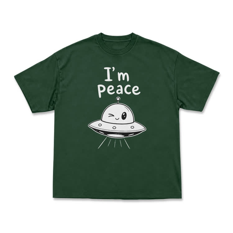I'm Peace UFO Graphic T-Shirt - Green - US16-18(2XL) - image 13