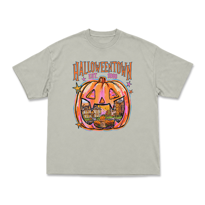 Vintage Halloweentown Pumpkin Round Neck Graphic Print T-Shirt - Warm Grey - US16-18(2XL) - image 11