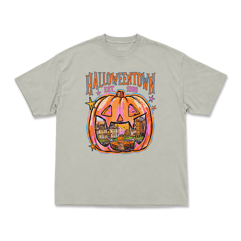 Vintage Halloweentown Pumpkin Round Neck Graphic Print T-Shirt - Warm Grey - US16-18(2XL) - image 11