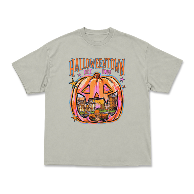 Vintage Halloweentown Pumpkin Round Neck Graphic Print T-Shirt - Warm Grey - US16-18(2XL) - image 11