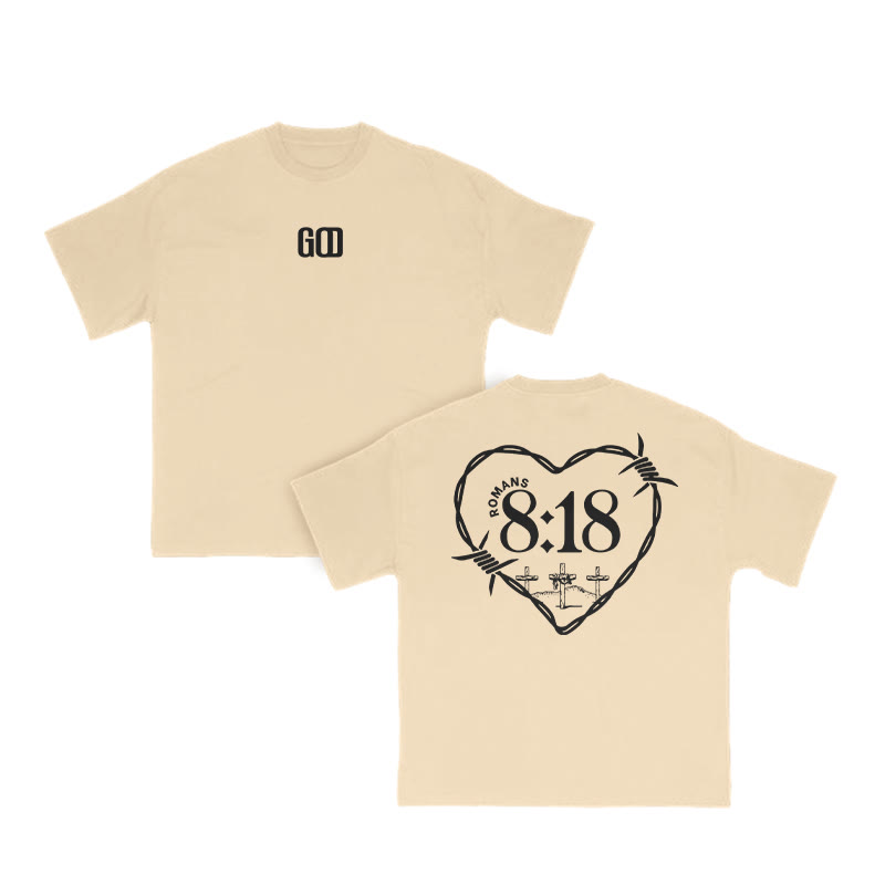 Unisex Romans 8:18 Print T-shirt - Apricot - US16-18(2XL) - image 6