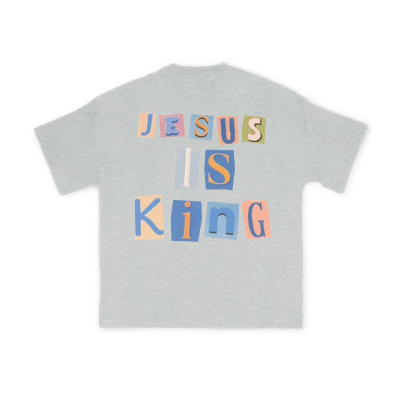 Unisex 100% Cotton Creative Jesus Is King Print T-shirt