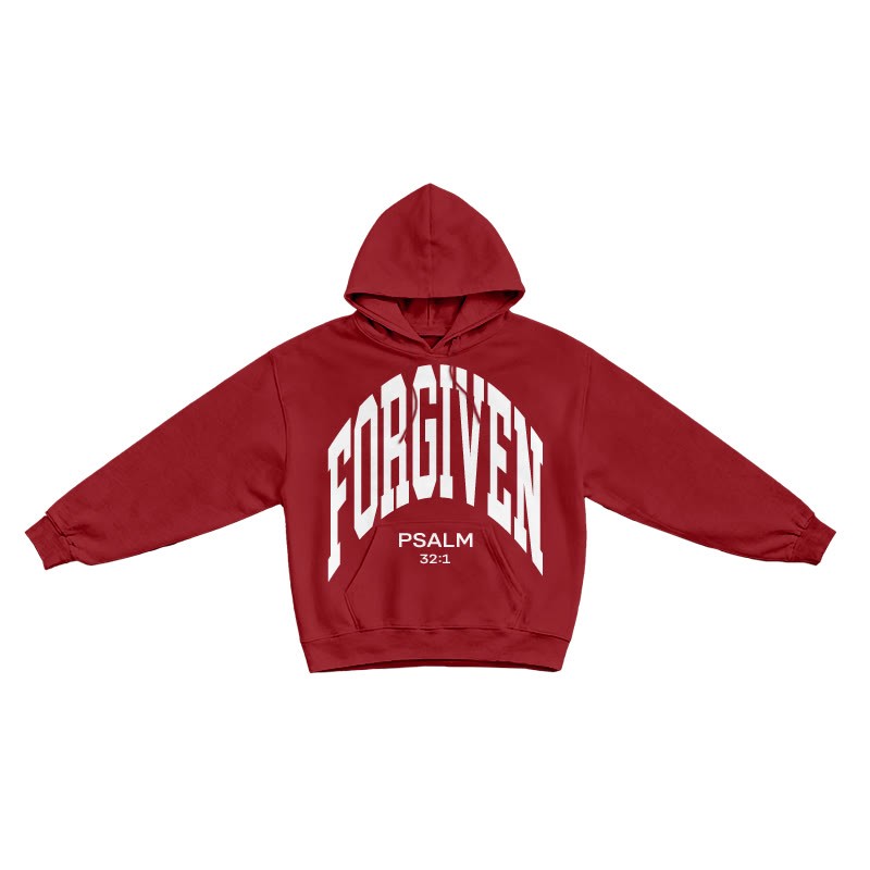 Forgiven Psalm 32:1 Print Causal Hoodie - Red - US16-18(2XL) - image 8