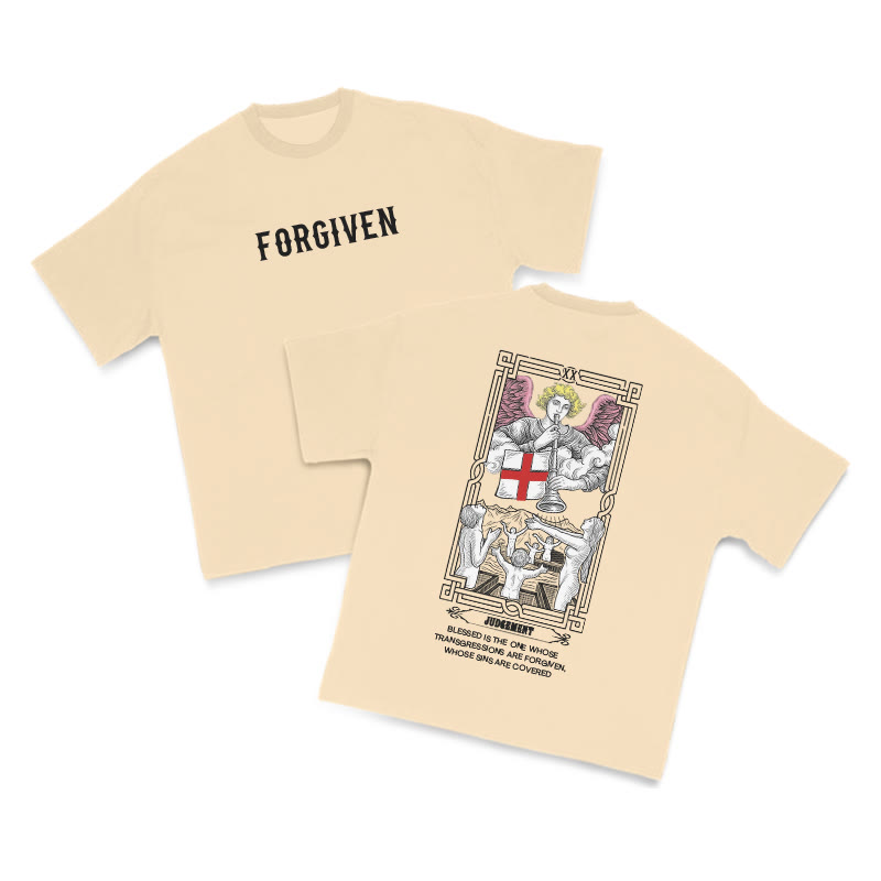 Tarot Judgement Forgiven Print T-shirt - Apricot - US16-18(2XL) - image 5