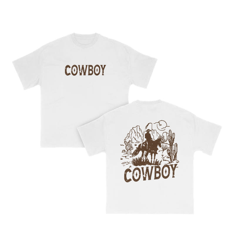 Unisex 100% Cotton COWBOY Print T-shirt