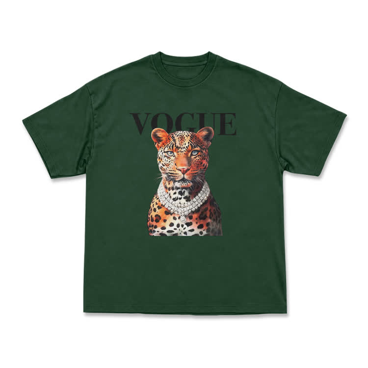 Vogue Pearl Leopard Oversized Graphic T Shirt - Green - US16-18(2XL) - image 5