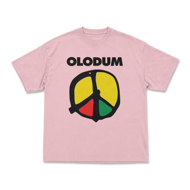 OLODUM Peace Graphic Relaxed Crew Neck T Shirt - Pink - US16-18(2XL) - image 7