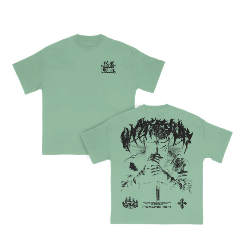 Holy Warrior Psalms 118:11 Print T-shirt - Light Green - US16-18(2XL) - image 9