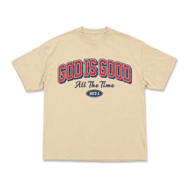 Classic Faith Letter God Is Good Graphic T-Shirt - Apricot - US16-18(2XL) - image 4