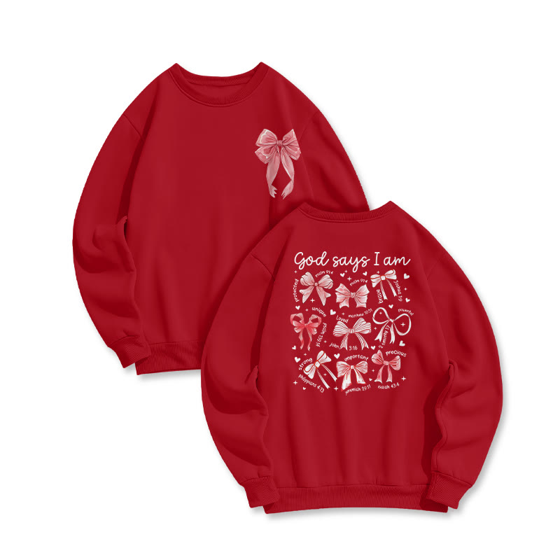 God Says I Am Unique Valentine's Day Print Sweatshirt - Red - US16-18(2XL) - image 7