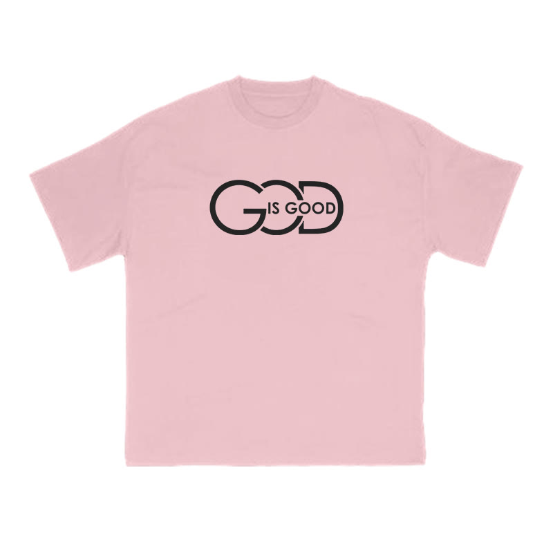 God Is Good Creative Print T-shirt - Pink - US16-18(2XL) - image 7