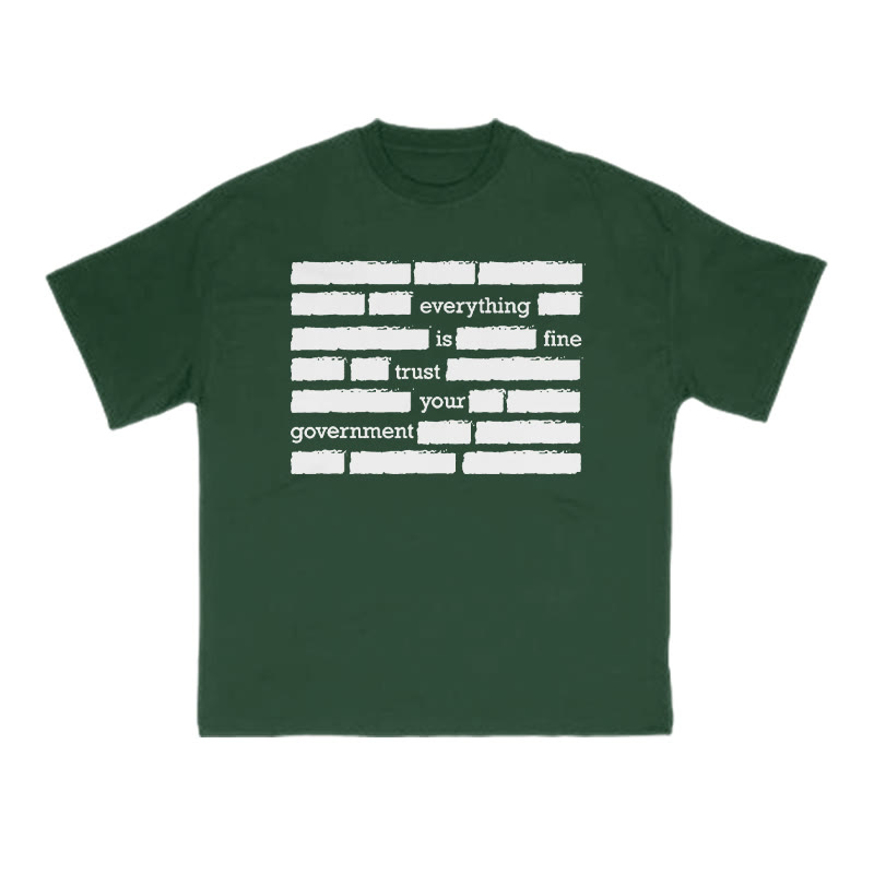 Everything Is Fine Print T-shirt - Green - US16-18(2XL) - image 8