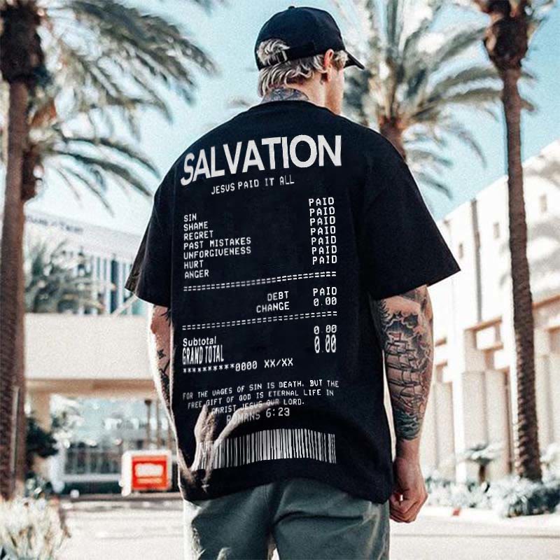 Jesus Paid It All Salvation Receipt Print T-shirt