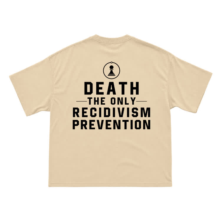 Death The Only Recidivism Prevention Back Graphic Tee - Apricot - US16-18(2XL) - image 13